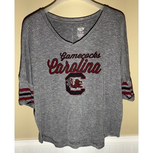 South Carolina Gamecocks Concepts Sports V Neck Women's Size XL T Shirt Gray - Picture 1 of 5